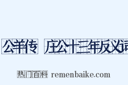 公羊传·庄公十三年反义词是什么意思的图片